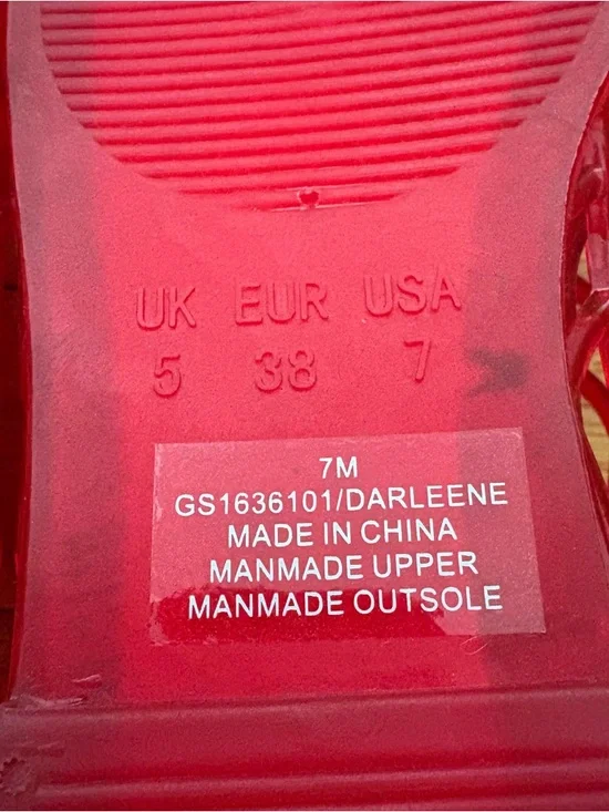 MIA Red Jelly Flats Woven Cage Slip On Square Toe Size 7 - Picture 5 of 5